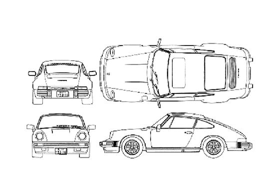 Download drawing Porsche 911 (901) Carrera Coupe 1985 in ai pdf